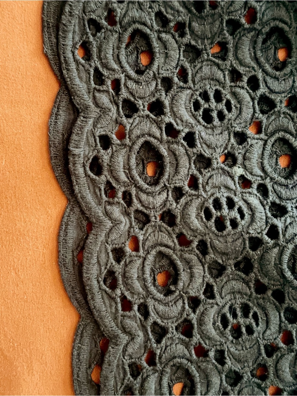 AllSaints Black Eyelet Tiered A-Line Skirt - Picture 3 of 6